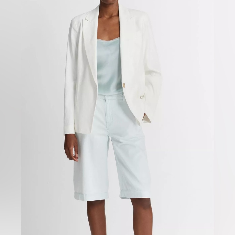 Vince Linen-Blend Single-Breasted Blazer
